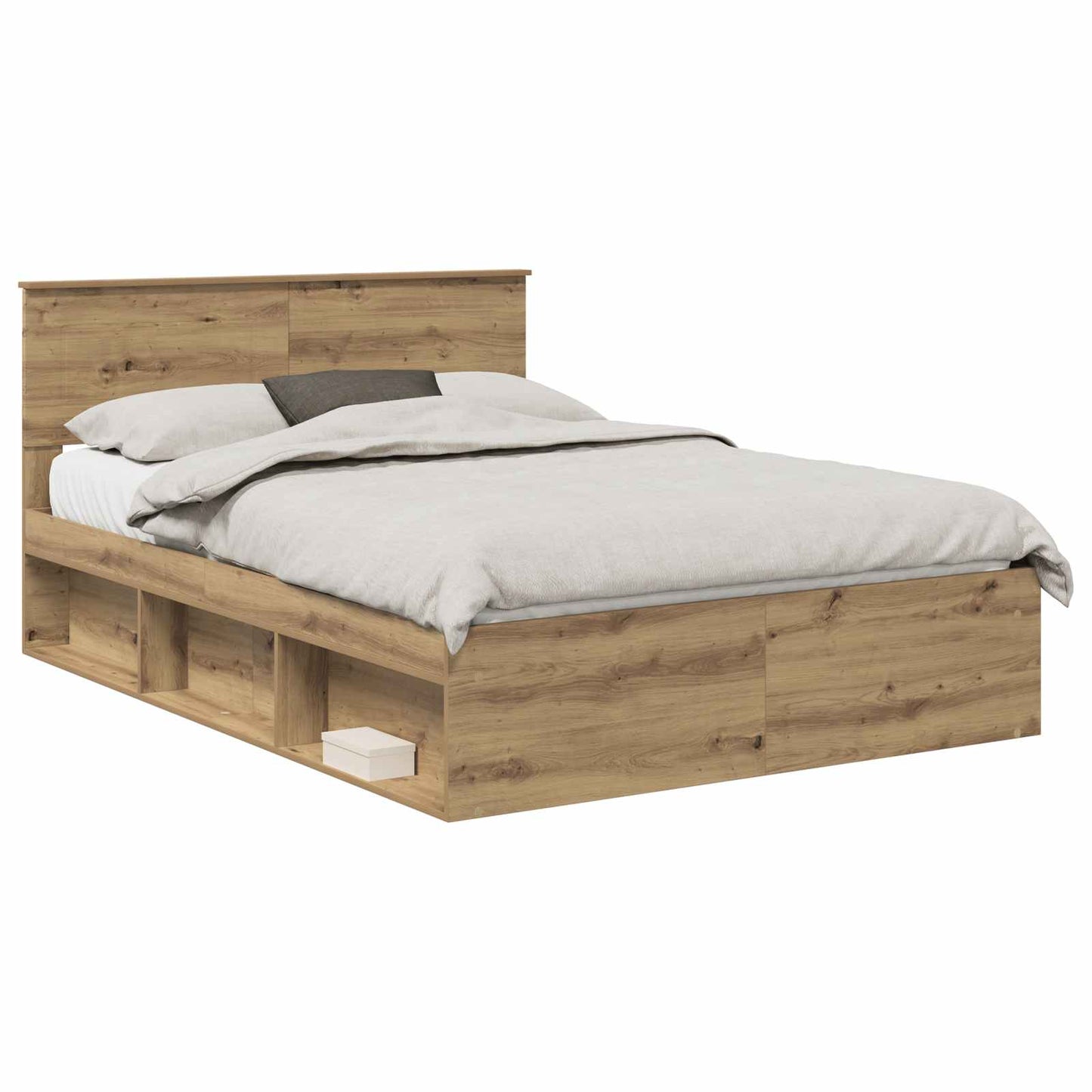 vidaXL Bed Frame Artisian Oak 140 x 190 cm Engineered wood 2