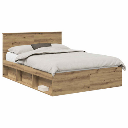 vidaXL Bed Frame Artisian Oak 140 x 190 cm Engineered wood 2
