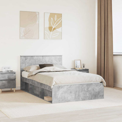 vidaXL Bed Frame Concerte Grey 135 x 190 cm Engineered wood 1