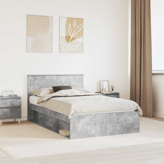 vidaXL Bed Frame Concerte Grey 135 x 190 cm Engineered wood 1