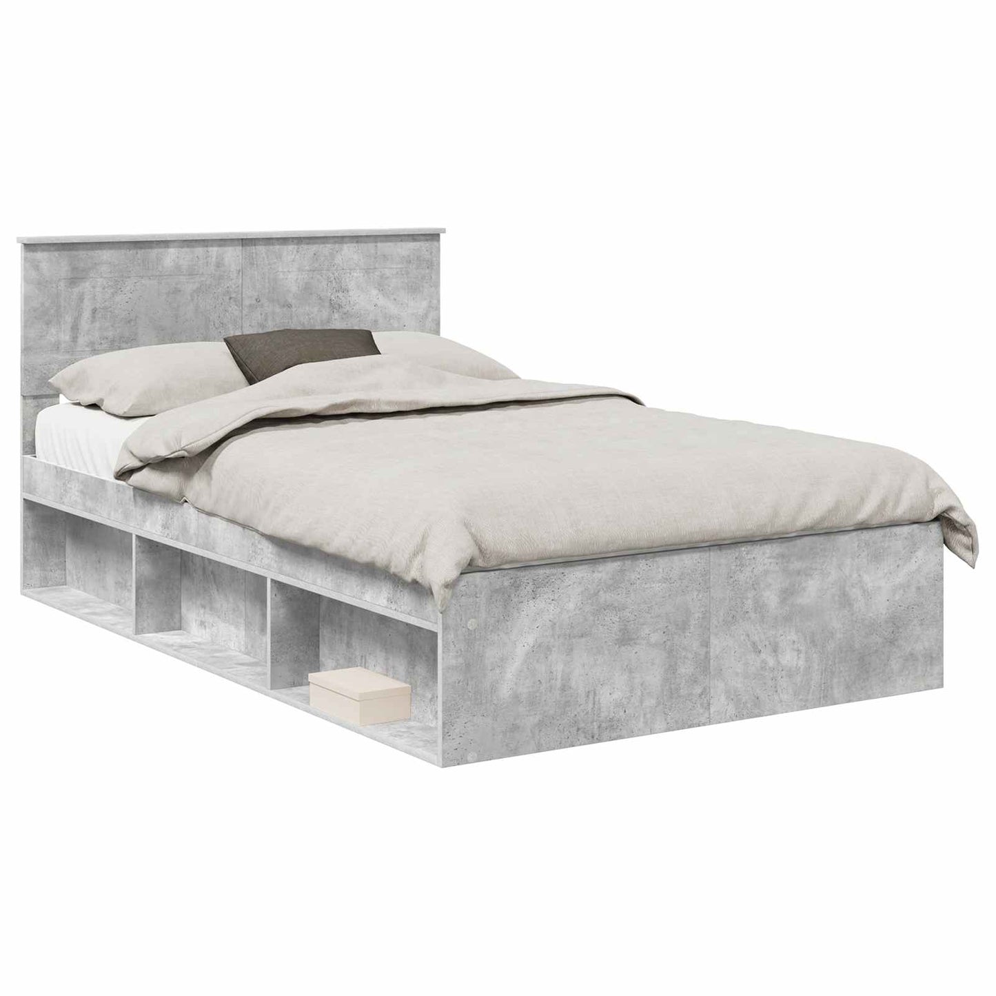 vidaXL Bed Frame Concerte Grey 135 x 190 cm Engineered wood 2