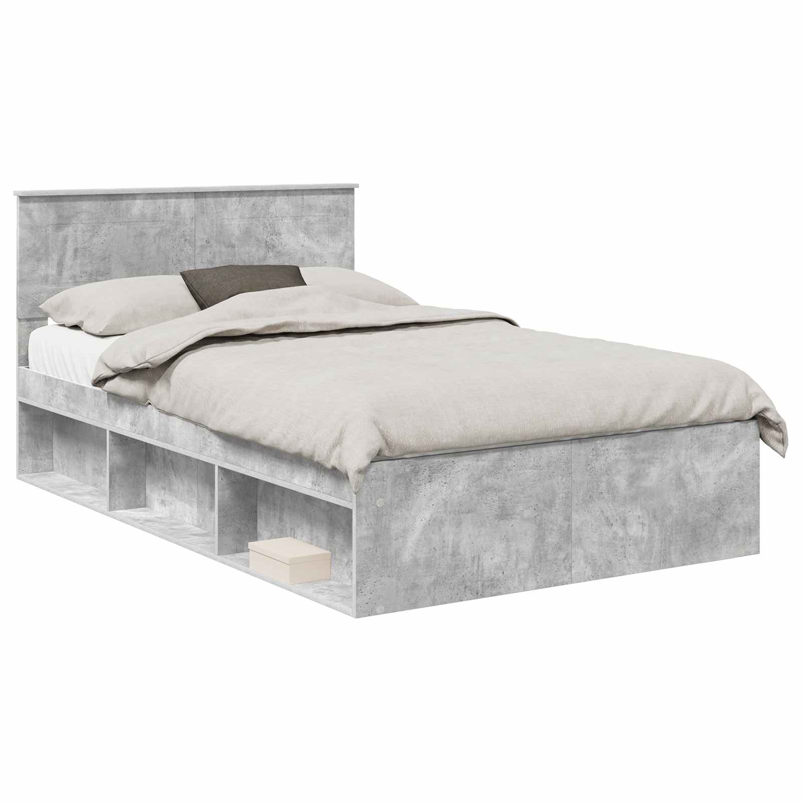 vidaXL Bed Frame Concerte Grey 135 x 190 cm Engineered wood 2