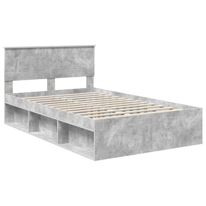vidaXL Bed Frame Concerte Grey 135 x 190 cm Engineered wood 4