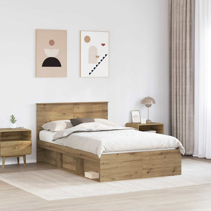 vidaXL Bed Frame Artisian Oak 135 x 190 cm Engineered wood 3
