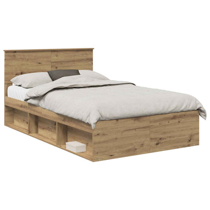 vidaXL Bed Frame Artisian Oak 135 x 190 cm Engineered wood 2