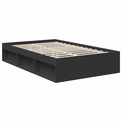 vidaXL Bed Frame with Headboard Black 120 x 200 cm Engineered wood 5