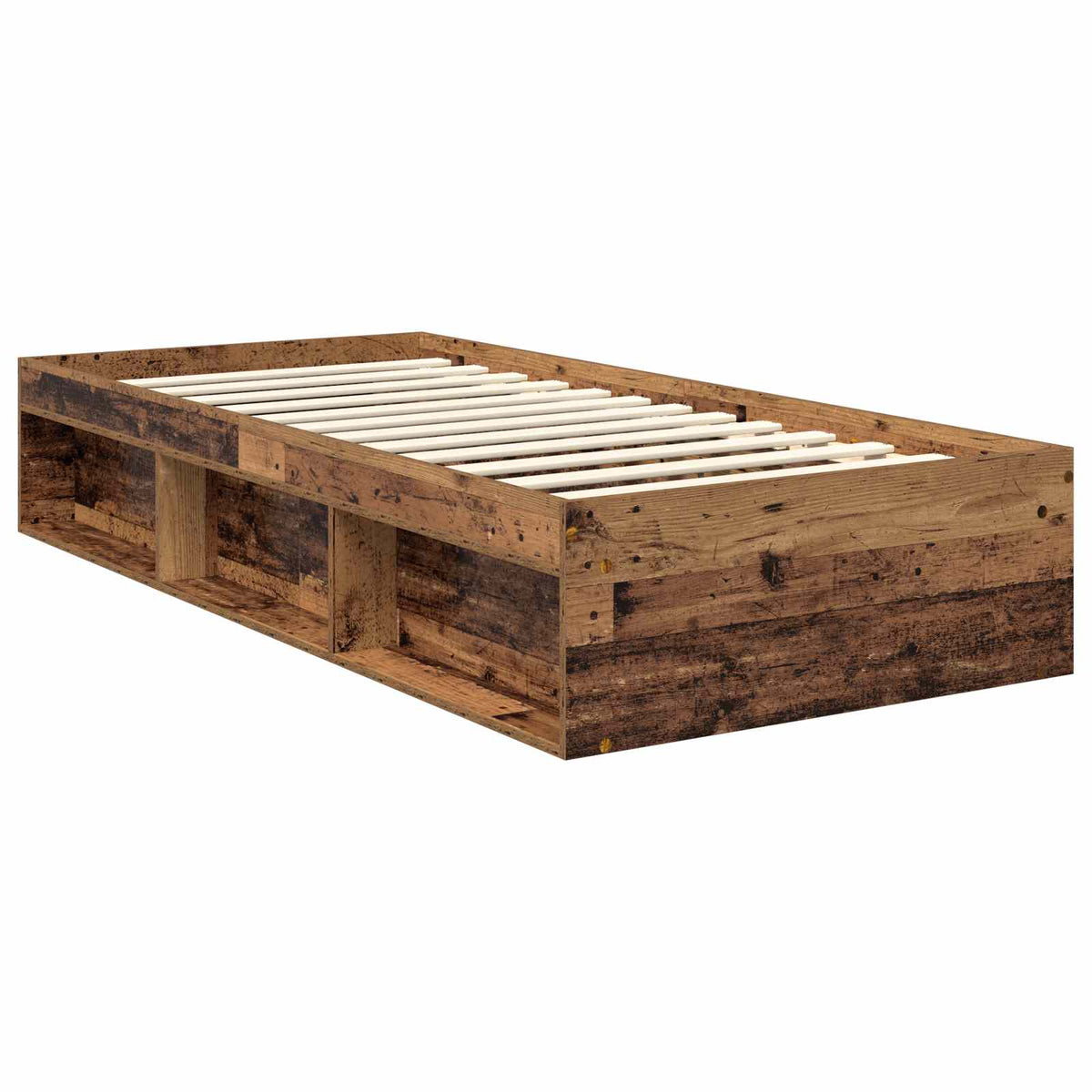 Bed Frame with Headboard 90 x 200 cm Engineered wood Old wood