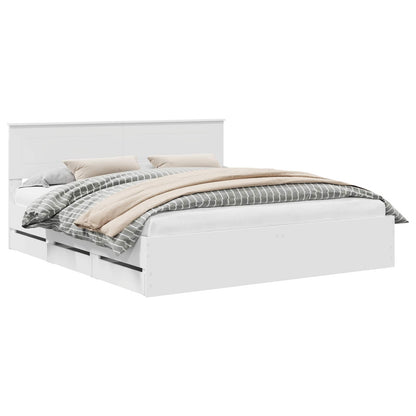 vidaXL Bed Frame with Drawer White 180 x 200 cm Engineer Wood 2