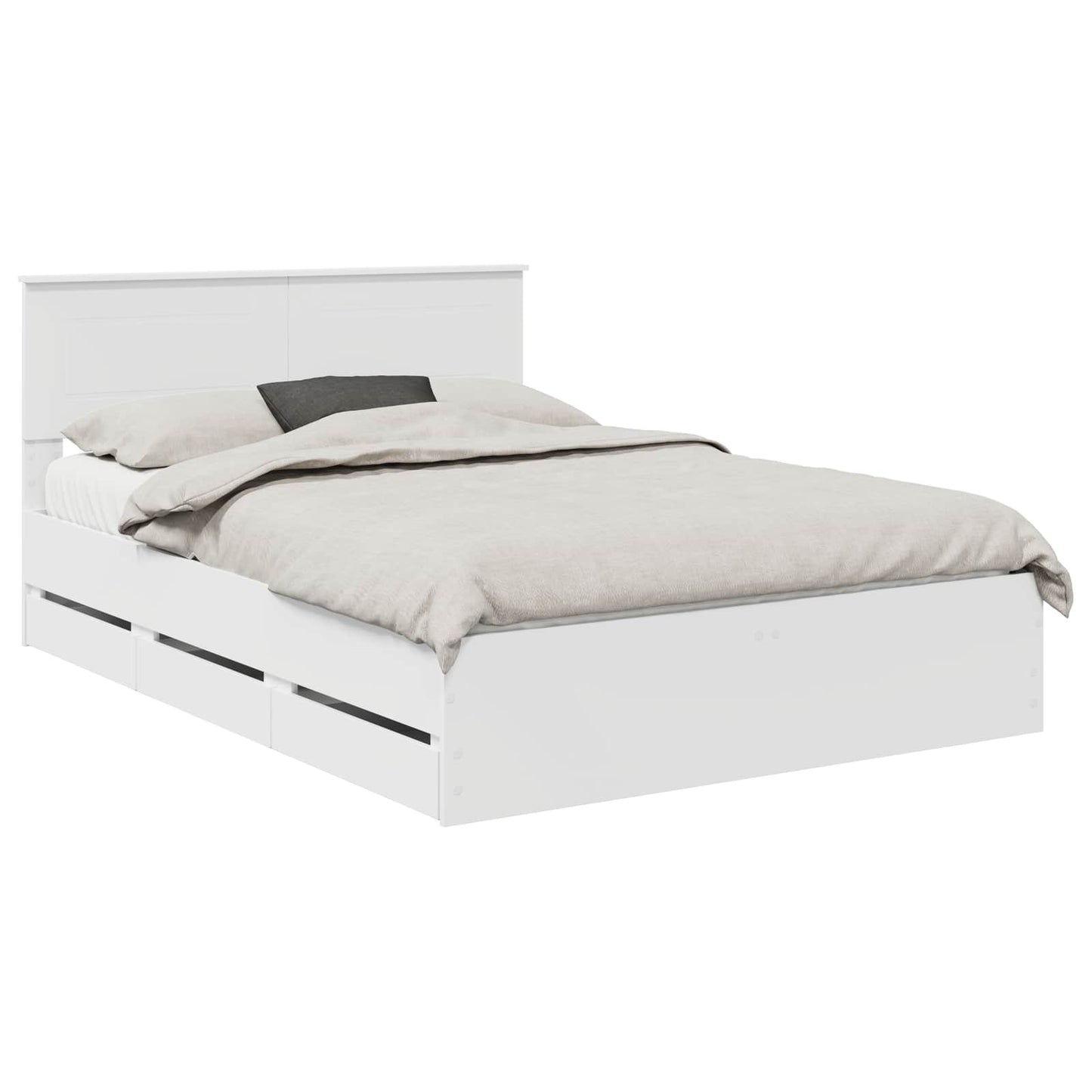 vidaXL Bed Frame with Drawer White 160 x 200 cm Engineer Wood 2