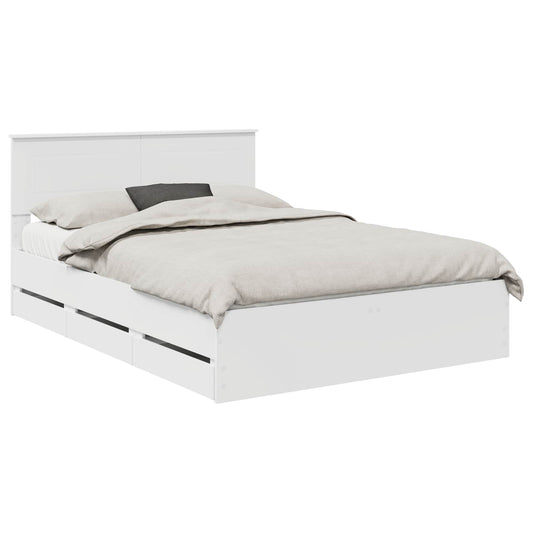 vidaXL Bed Frame with Drawer White 160 x 200 cm Engineer Wood 2