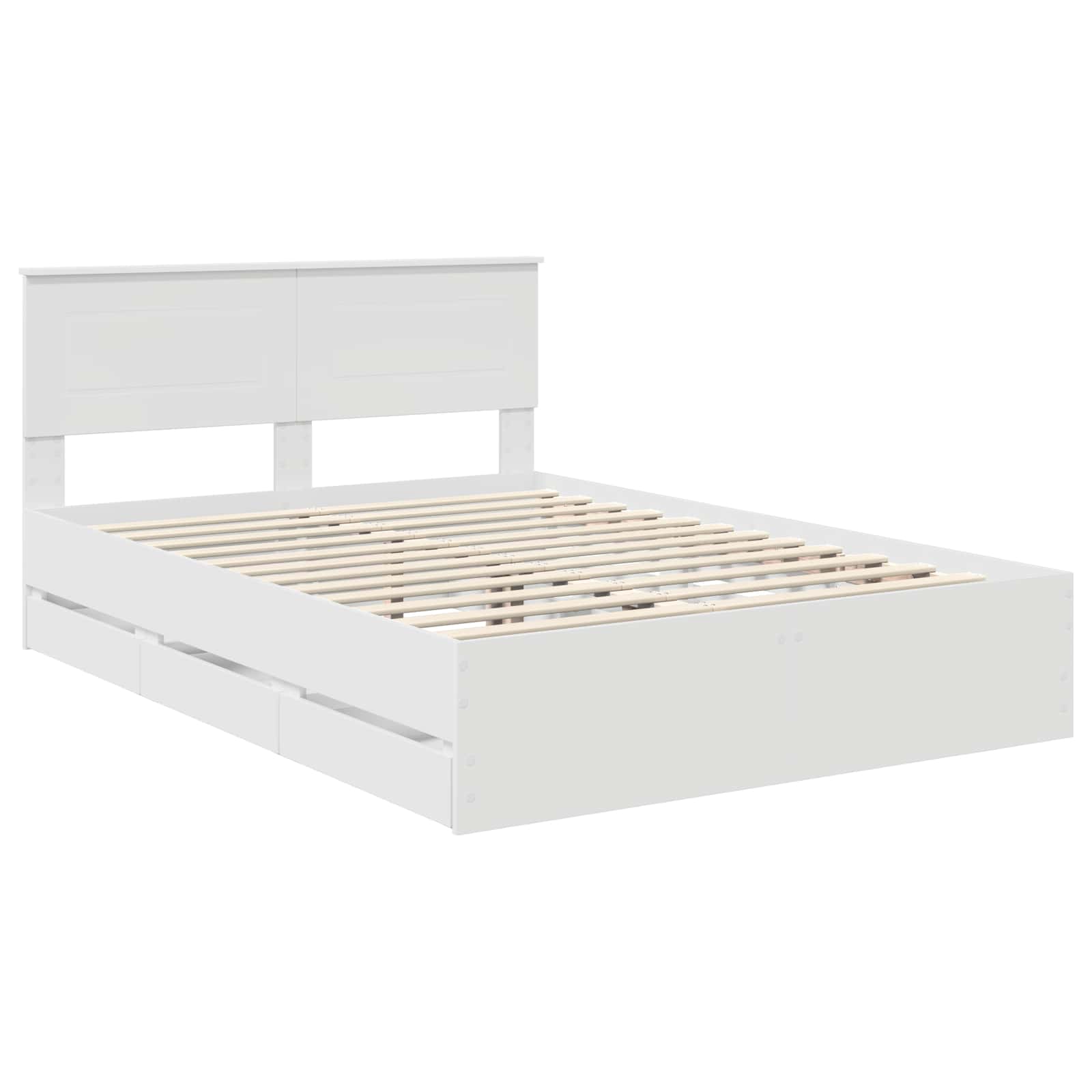 vidaXL Bed Frame with Drawer White 160 x 200 cm Engineer Wood 4