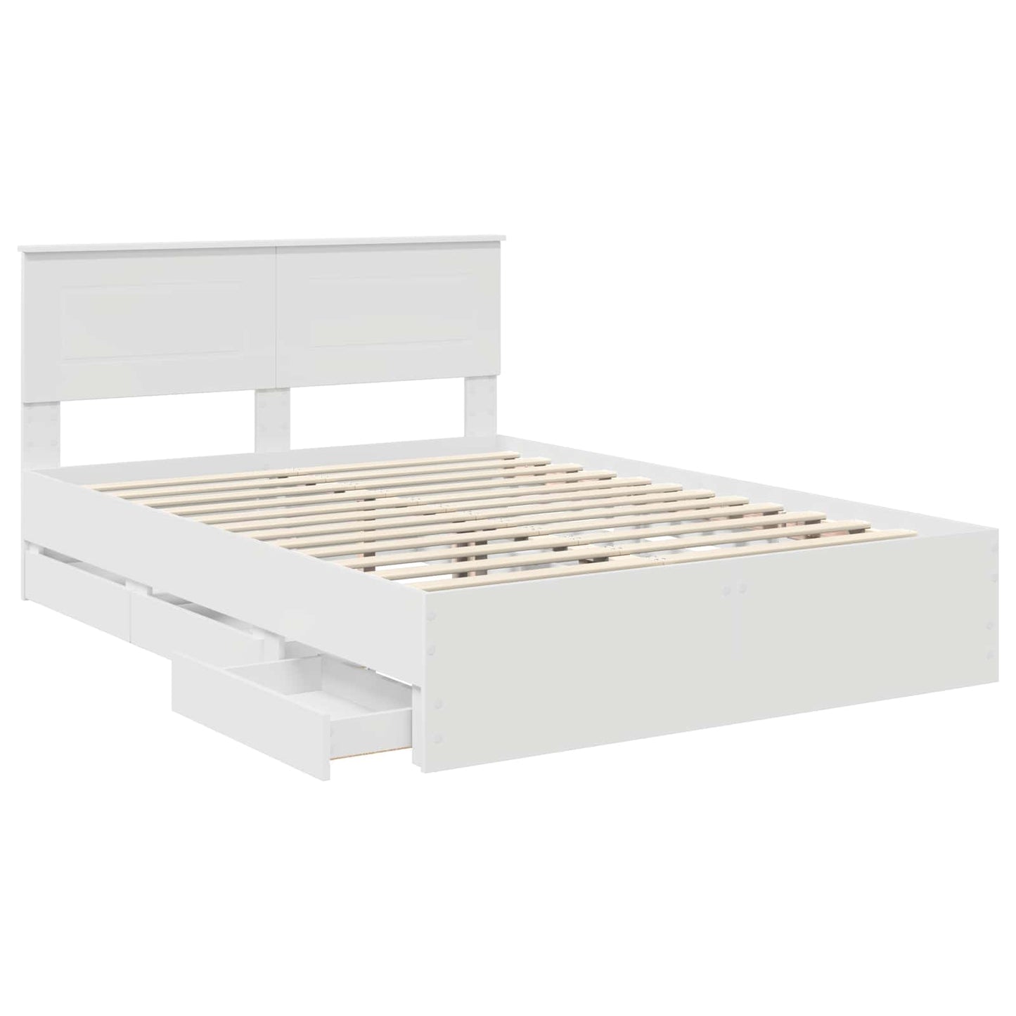 vidaXL Bed Frame with Drawer White 160 x 200 cm Engineer Wood 5