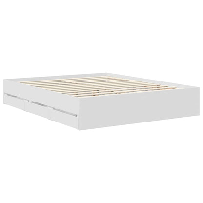 vidaXL Bed Frame with Drawer White 160 x 200 cm Engineer Wood 6