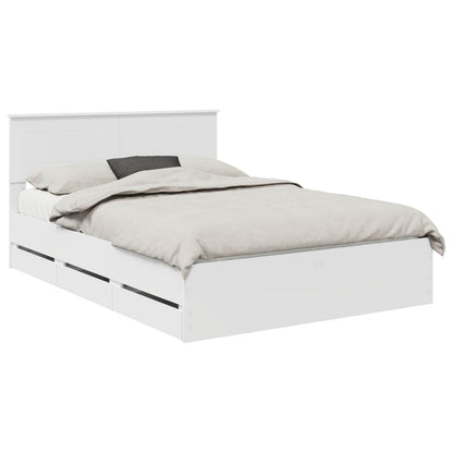 vidaXL Bed Frame with Drawer White 140 x 190 cm Engineer Wood 2