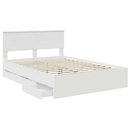 vidaXL Bed Frame with Drawer White 140 x 190 cm Engineer Wood 5