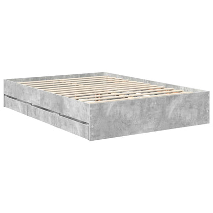 vidaXL Bed Frame with Drawer Concrete Grey 140 x 200 cm Engineer Wood 6