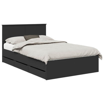 vidaXL Bed Frame with Drawer Black 120 x 190 cm Engineer Wood 2