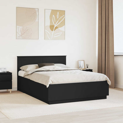 vidaXL Bed Frame with Headboard Black 150 x 200 cm Engineered Wood 1