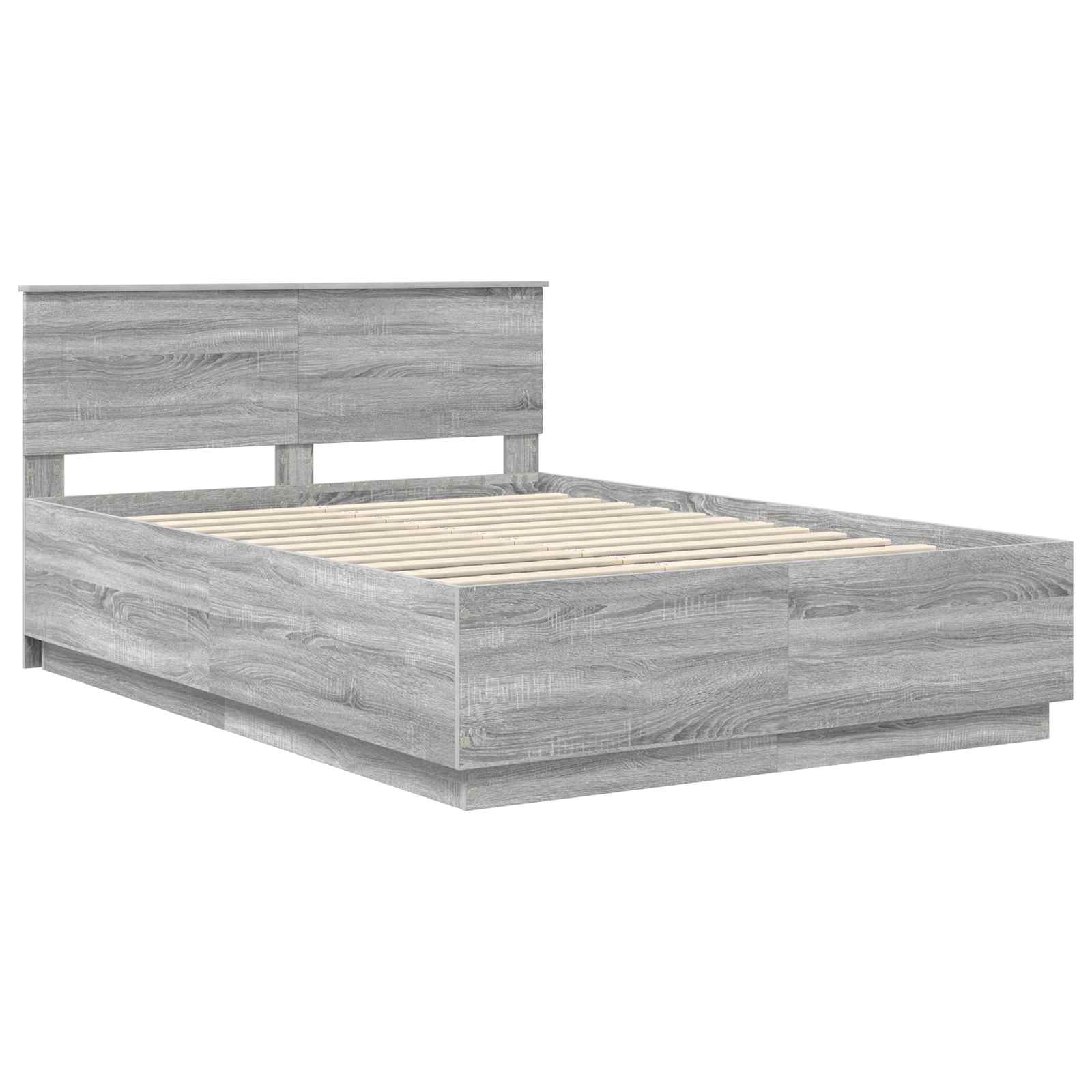 vidaXL Bed Frame Grey Sonoma 150 x 200 cm Engineered Wood 5
