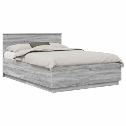 vidaXL Bed Frame Grey Sonoma 150 x 200 cm Engineered Wood 3