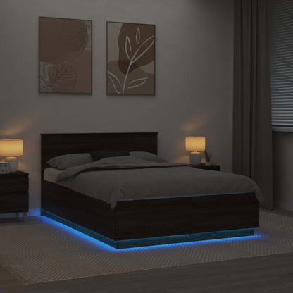 vidaXL Bed Frame with Headboard Brown Oak 150 x 200 cm Engineered Wood 4