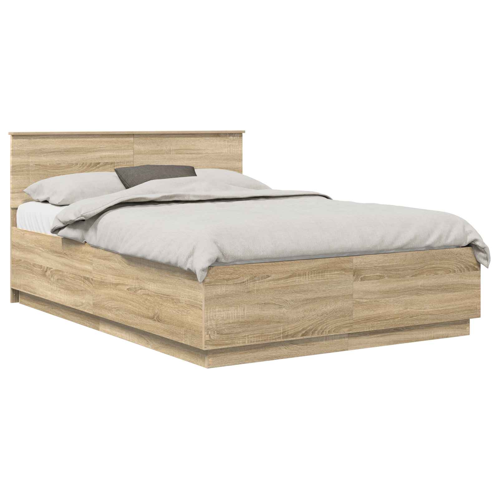 vidaXL Bed Frame Sonoma Oak 140 x 190 cm Engineered Wood 3