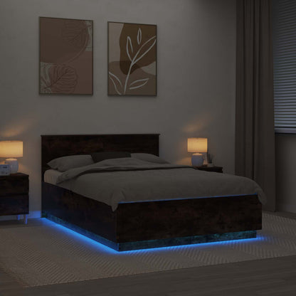 vidaXL Bed Frame Smoked Oak 140 x 200 cm Engineered Wood 4