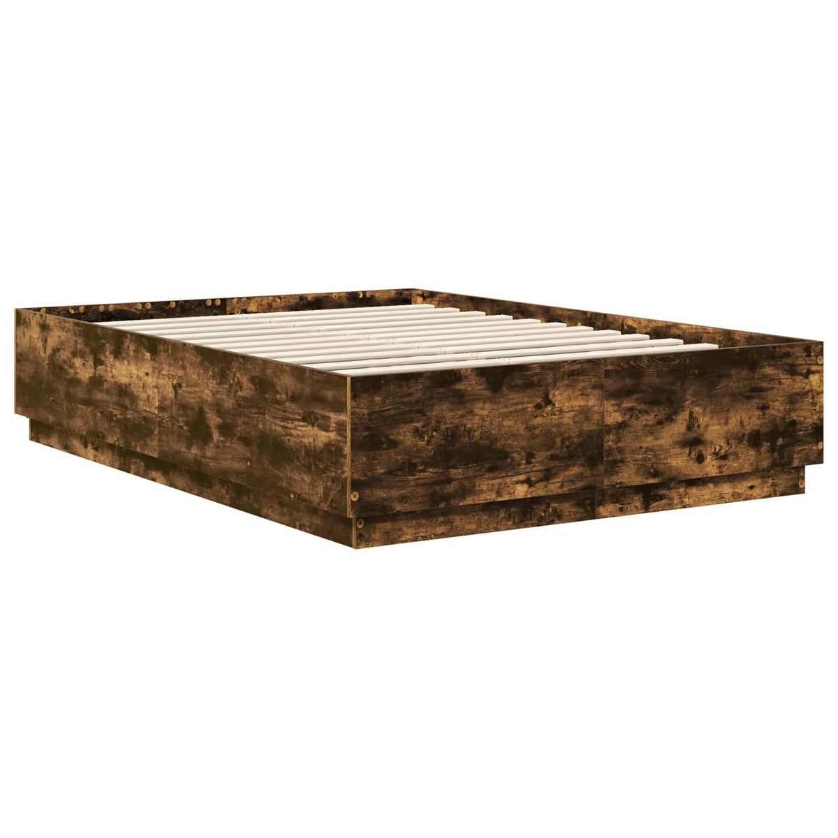 vidaXL Bed Frame Smoked Oak 140 x 200 cm Engineered Wood 6