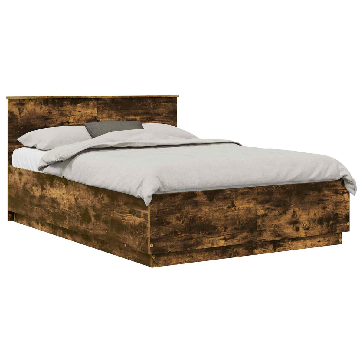 vidaXL Bed Frame Smoked Oak 140 x 200 cm Engineered Wood 3