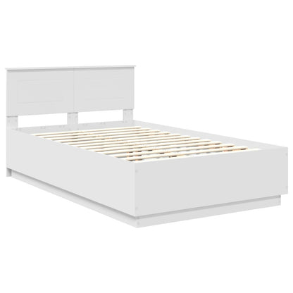 vidaXL Bed Frame with Headboard White 135 x 190 cm Engineered Wood 5