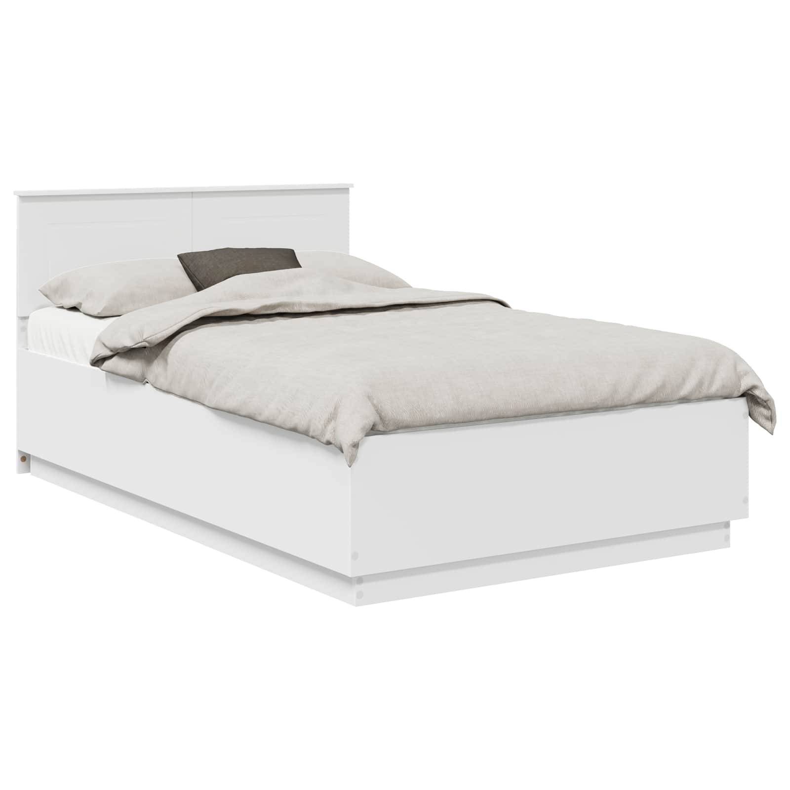 vidaXL Bed Frame with Headboard White 135 x 190 cm Engineered Wood 3