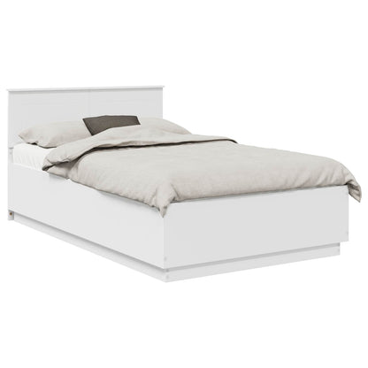 vidaXL Bed Frame with Headboard White 135 x 190 cm Engineered Wood 3