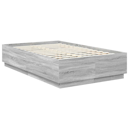 vidaXL Bed Frame Grey Sonoma 135 x 190 cm Engineered Wood 6