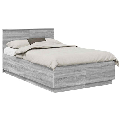 vidaXL Bed Frame Grey Sonoma 120 x 200 cm Engineered Wood 3