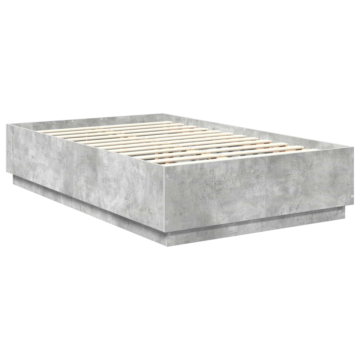 Bed Frame 135 x 190 cm Engineered Wood Concrete grey