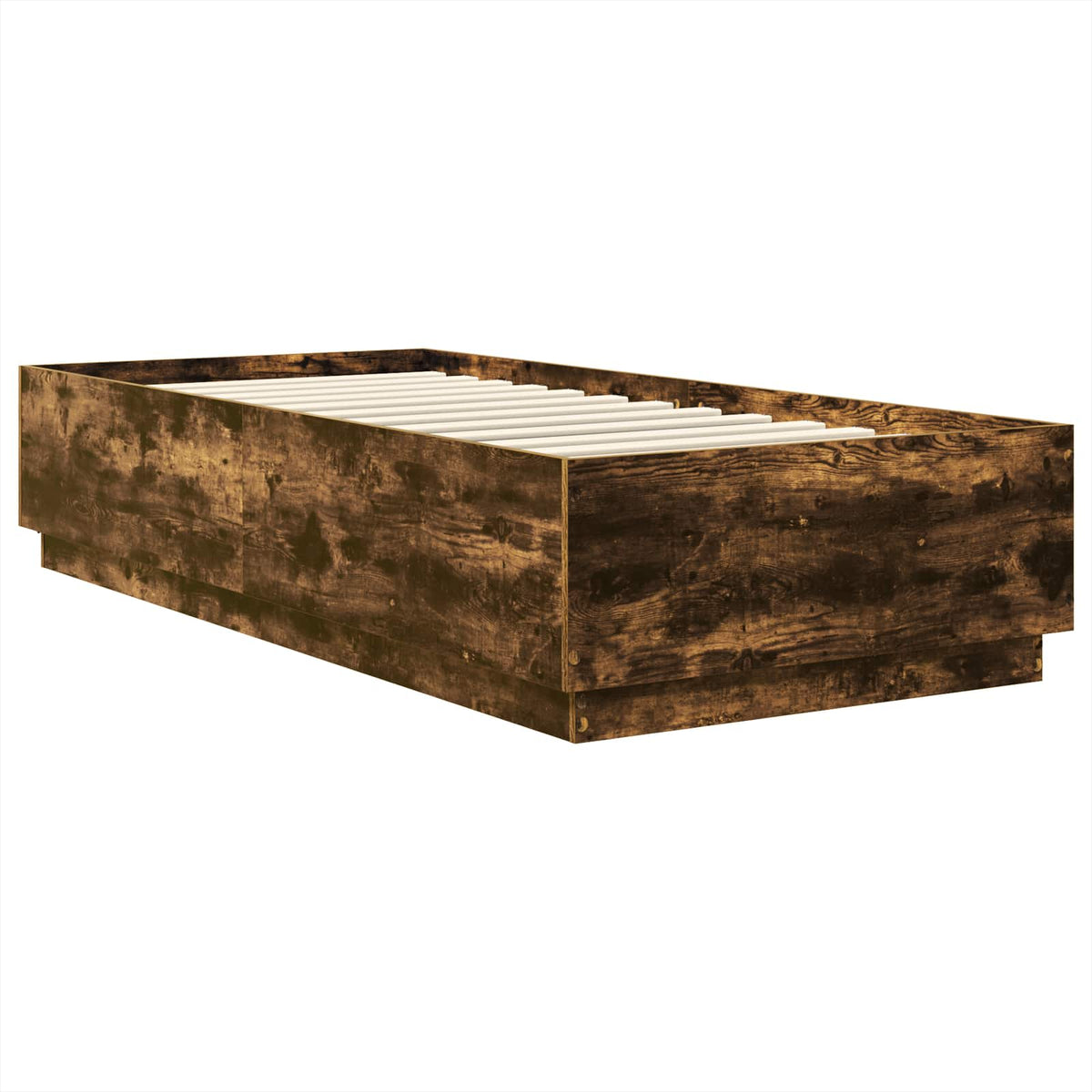 Bed Frame Engineered Wood Length 200 cm Smoked Oak 100 cm