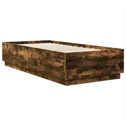 Bed Frame Engineered Wood Length 200 cm Smoked Oak 100 cm