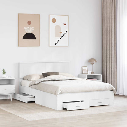 vidaXL Bed Frame with Drawer White 160 x 200 cm Engineered Wood 3