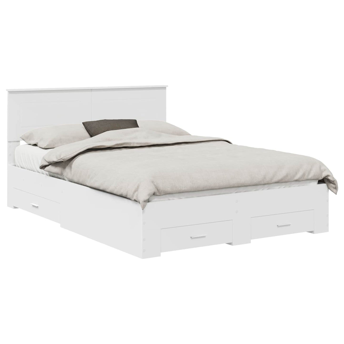 vidaXL Bed Frame with Drawer White 160 x 200 cm Engineered Wood 2