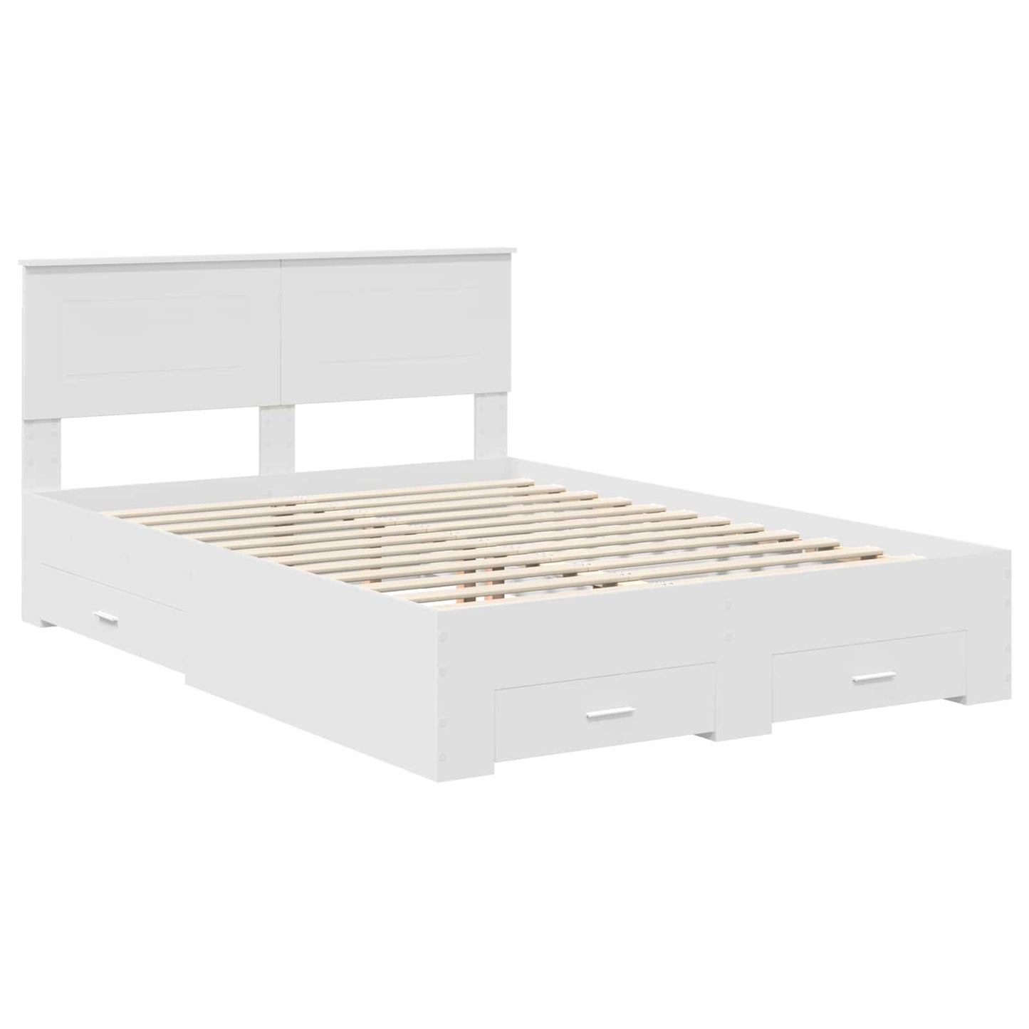 vidaXL Bed Frame with Drawer White 160 x 200 cm Engineered Wood 4