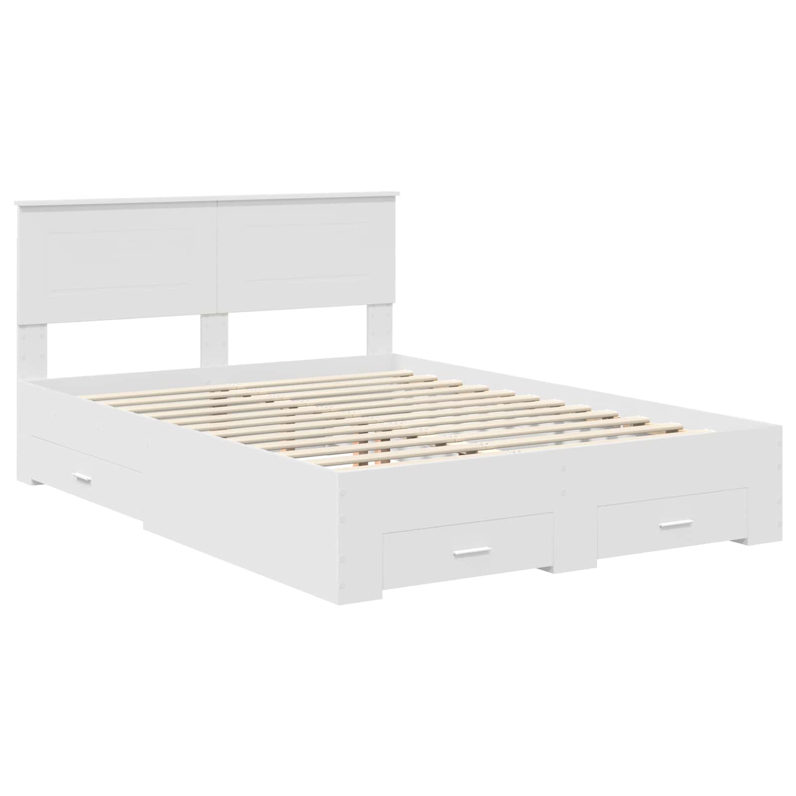 vidaXL Bed Frame with Drawer White 160 x 200 cm Engineered Wood 4
