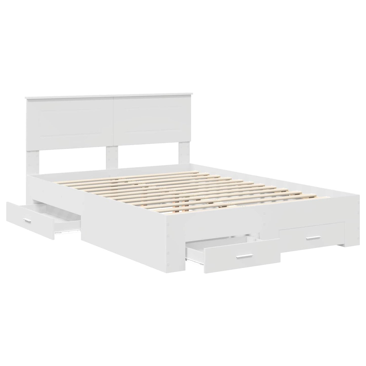 vidaXL Bed Frame with Drawer White 160 x 200 cm Engineered Wood 5