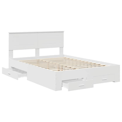 vidaXL Bed Frame with Drawer White 160 x 200 cm Engineered Wood 5
