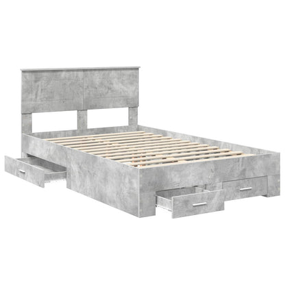 vidaXL Bed Frame Concrete Grey 120 x 190 cm Engineered Wood 5