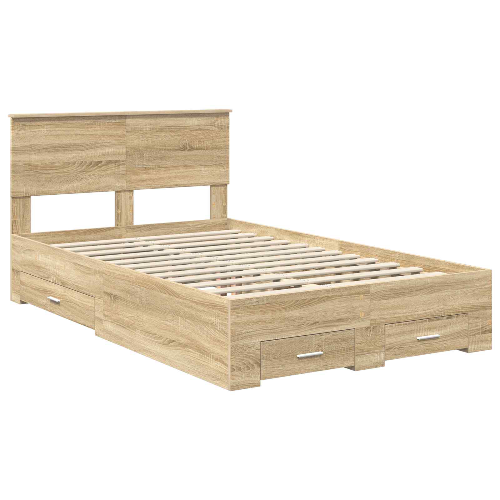 vidaXL Bed Frame with Drawer Sonoma Oak 120 x 200 cm Engineered Wood 4
