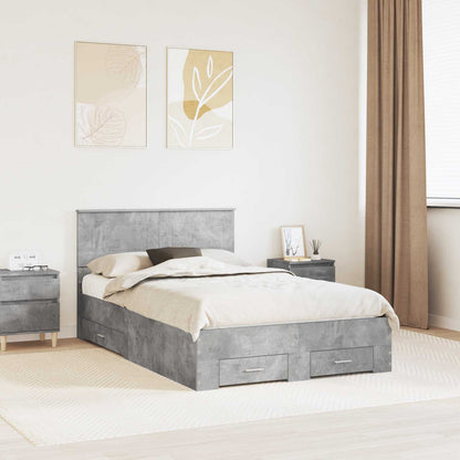vidaXL Bed Frame Concrete Grey 120 x 200 cm Engineered Wood 1