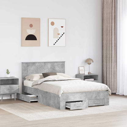 vidaXL Bed Frame Concrete Grey 120 x 200 cm Engineered Wood 3