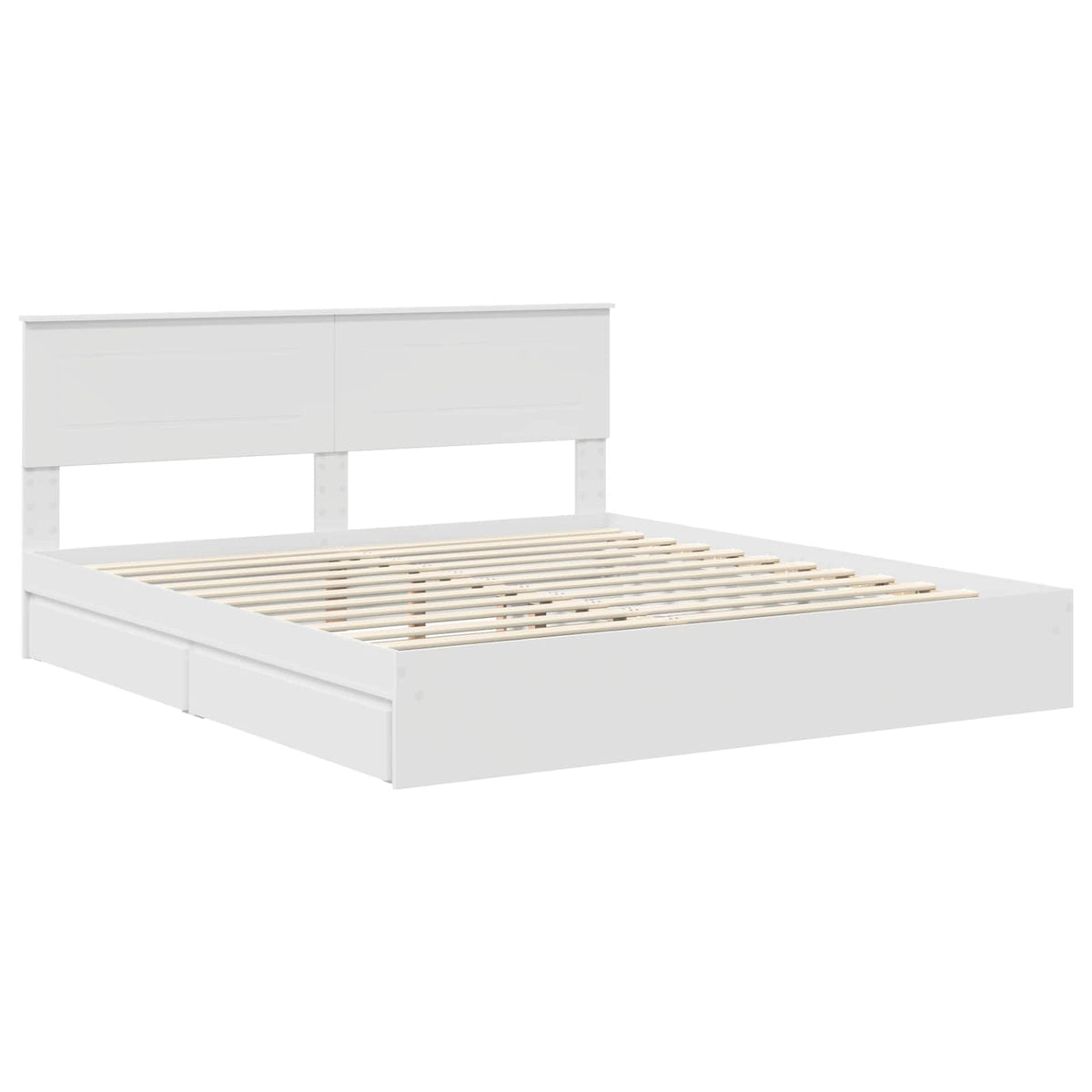 vidaXL Storage Bed with Drawer White 180 x 200 cm Engineered Wood 4