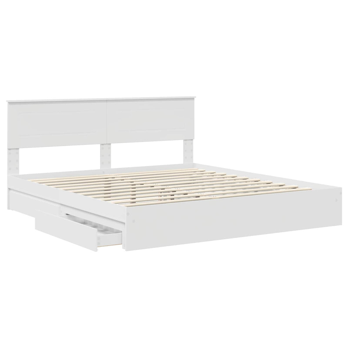 vidaXL Storage Bed with Drawer White 180 x 200 cm Engineered Wood 5