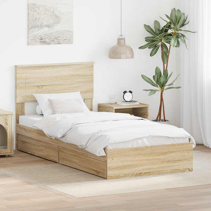 vidaXL Storage Bed with Drawer Engineered Wood Length 190 cm